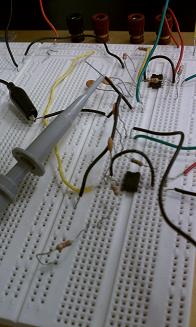 Breadboard under test